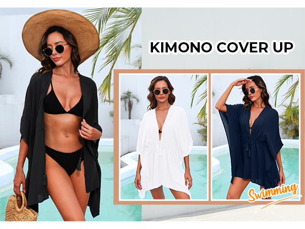 black cover up kimono