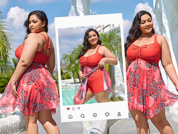 plus size swim dress