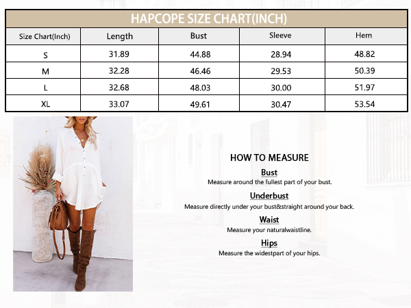 HAPCOPE Size Chart