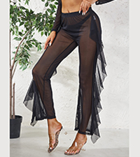 B07PS21YML Sheer Mesh Ruffle Pants