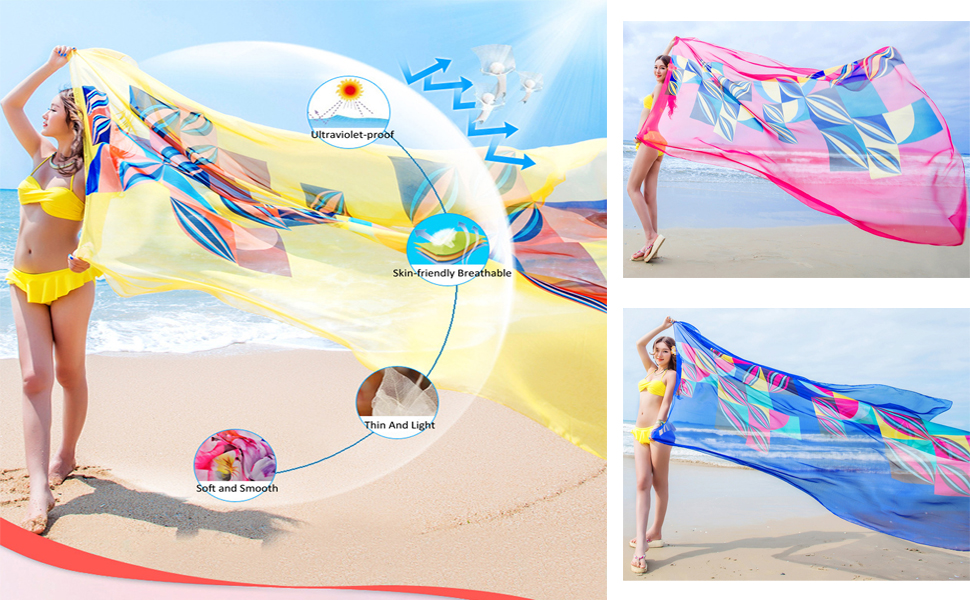 hawaii sarong beach cover up for women vocation wrap summer sunproof thin scarf for seaside 