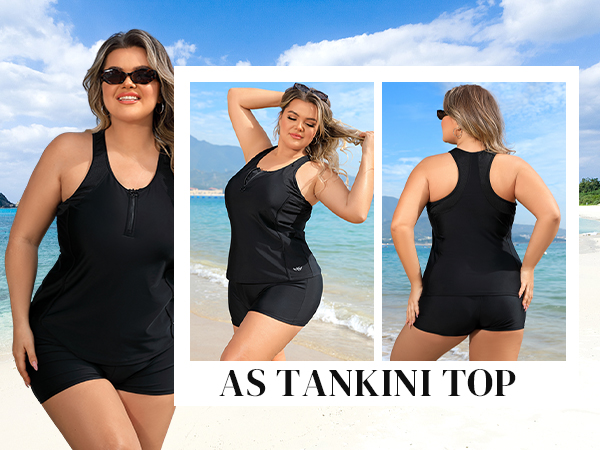 Plus Size Tankini Swimsuits Tops for Women Swim Top Only