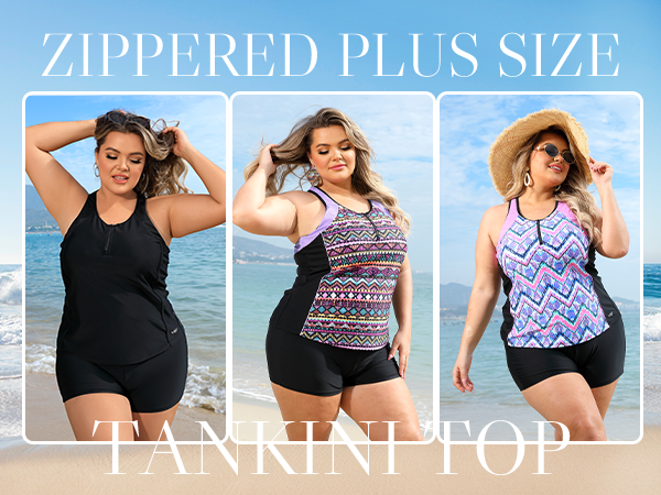 Plus Size Tankini Swimsuits Tops for Women Swim Top Only