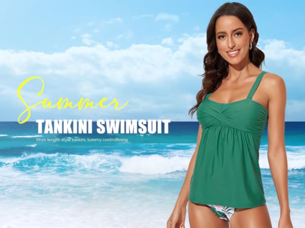 Ruched Tankini Swimsuits