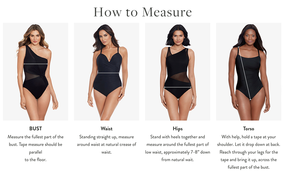 Instructions for how to measure a Miraclesuit