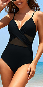 One piece mesh bikini