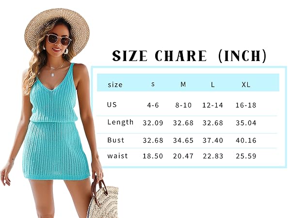 Bikini Cover Up for Women Crochet Beach Dresses Hollow Out Mesh Coverups V Neck Beachwear Plus Size