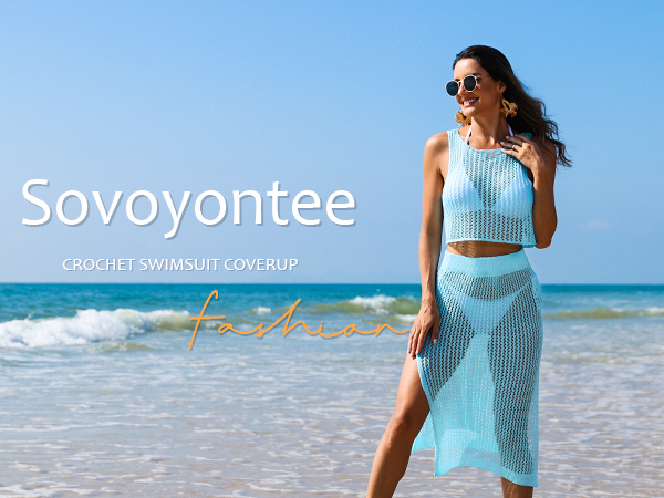 Crochet swimsuit coverup for women