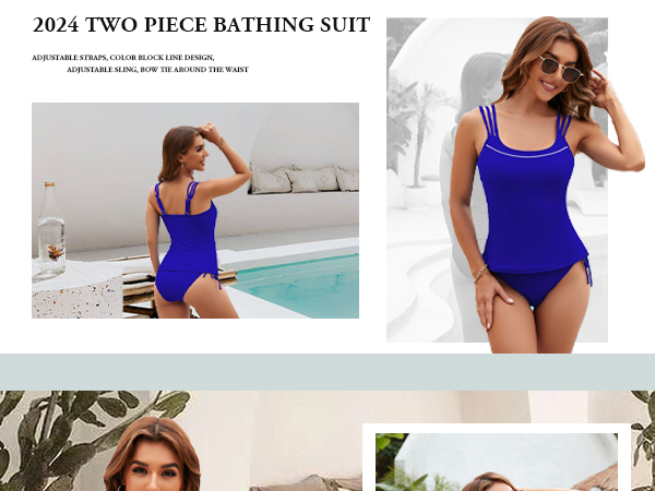 Tummy Control Two Piece Bathing Suit