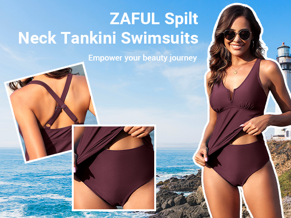 ZAFUL Tankini Two Piece Swimsuits Bathjing Suit