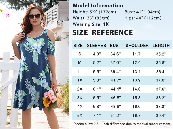 Size Chart Of BELAROI Flowy Dress Plus Size Dress Summer Dresses For Women