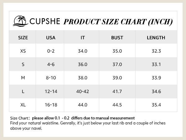 mini summer dresses size chart