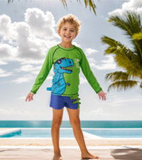 toddler boys swimsuit rash guard shirt and swim trunks 2 piece swimwear