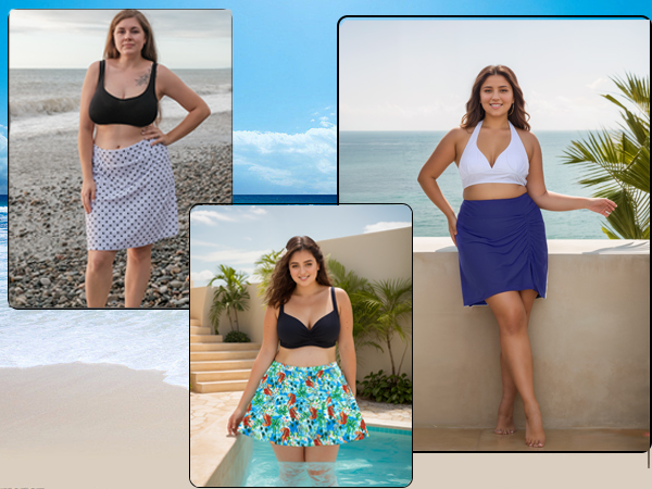 womens plus swim skirt