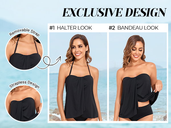 strapless tankini top