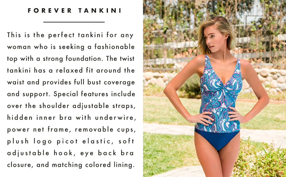 Sunsets Forever Tankini in Regatta Paisley.