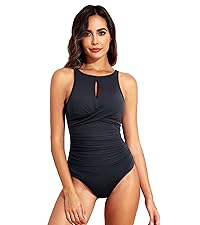 High neck slimming swimsuit