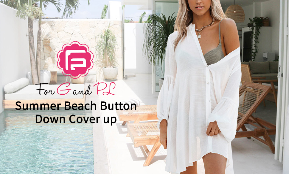 Summer Beach Button Down Cover Up