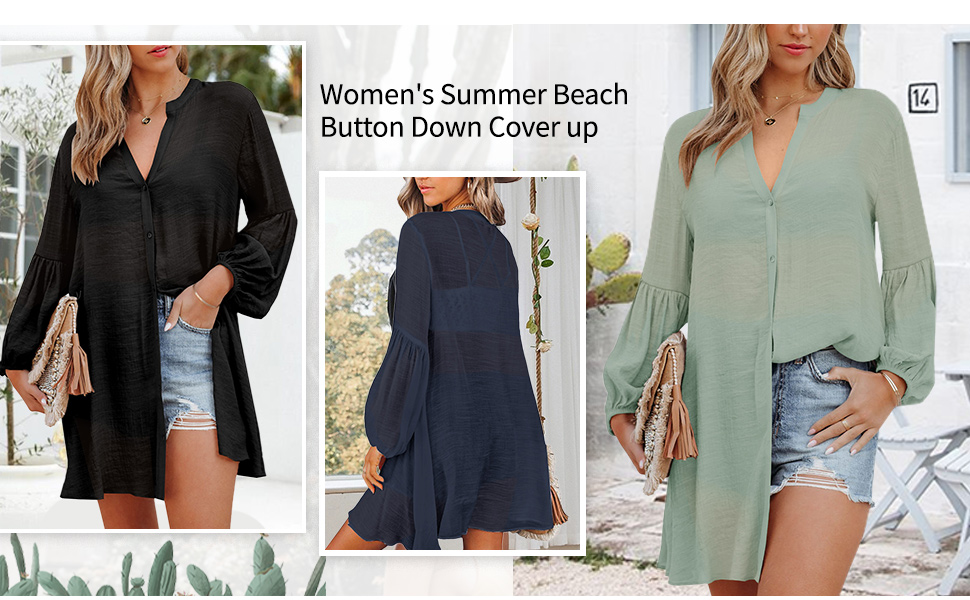 Summer Beach Button Down Swimsuit