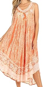 sleeveless flare high low caftan loose color lightweight summer woman cover-up nightgown lounge soft