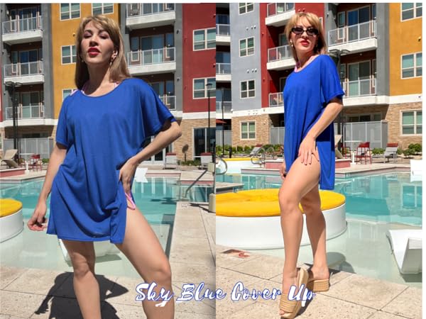 Boyfriend Beach Shirt Fashion O-Neck Beach Top/Swimsuit Cover up