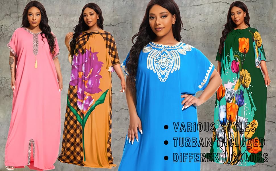 PlusSize Caftan Traditional Dress Abaya For Women''s Kaftan African Beach Dashiki Loungewear Home 