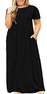 maxi dresses for plus size women short sleeve