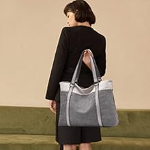 PORRASSO Mujer Bolsa de Hombro Grande Bolso Tote Señora Casual Bolsos de Mano de Lona!