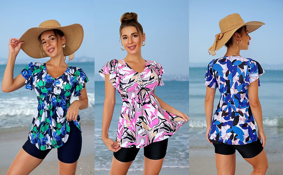 Floral Print Tankini Set