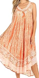   sleeveless smock elastic summer midi lace stretchy casual boho off the shoulder cotton ombre solid