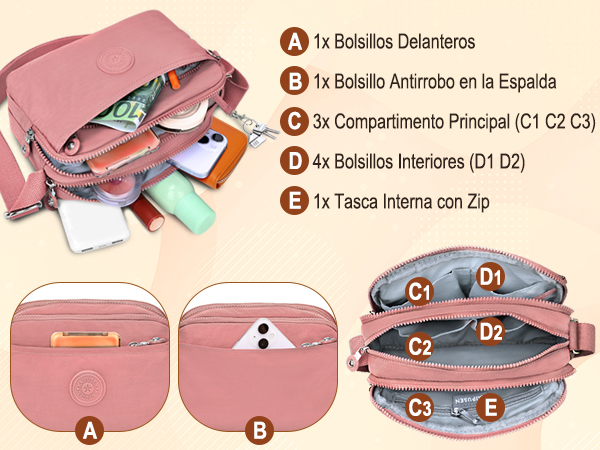 bolso cruzado mujer