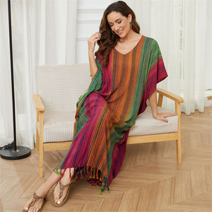 rainbow stripe kaftan