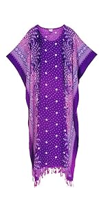 purple printed kaftan