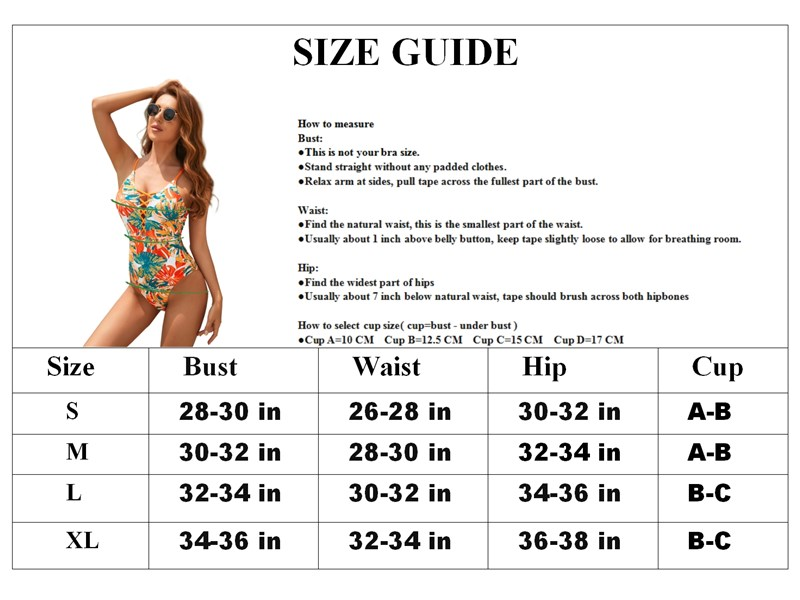 tankini size chart