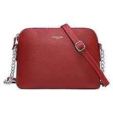 David Jones – Bolso bandolera para mujer – Bolso de mano con cadena plateada para llevar al hombro