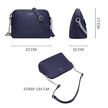 David Jones – Bolso bandolera para mujer – Bolso de mano con cadena plateada para llevar al hombro