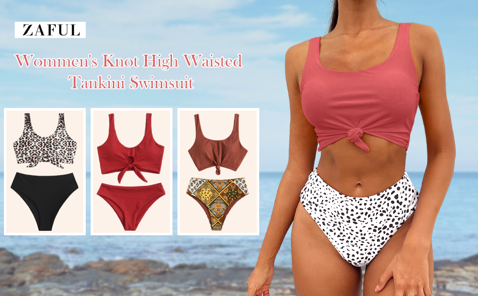 Knot High Waisted Tankini