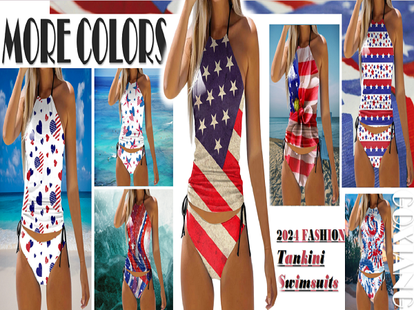 American Flag Printed Two Piece Swimsuit