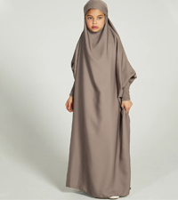 Ramadan Muslim Dress For Kids Girls Abayas Arabic Dress For Girl Muslim Prayer Robes Hijab 