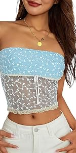 Women &#39;s Y2K Lace Tube Tops