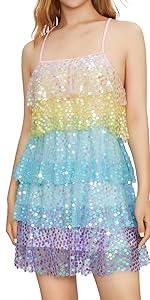 Women Sequins Colorful Dress