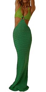 Women Crochet Knit Evening Dress