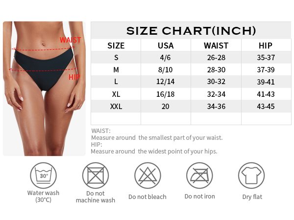 Women''s Mid Waisted High Cut Bikini Bottoms