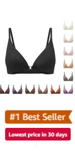 Womens Front Closure Bras No Underwire Plunge V Neck Bra Low Cut Padded Bralette Seamless Comfort