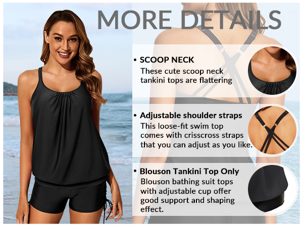 tankini tops for women swimwear top only black tankini top blouson tankini top athletic tankini