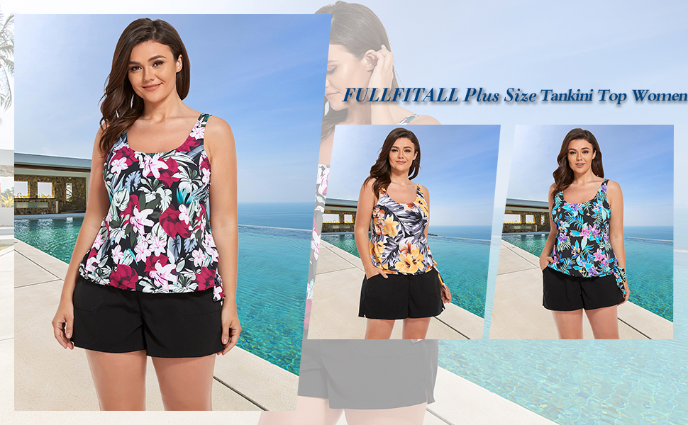 women plus size swim top