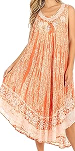 sleeveless flare high low caftan loose color lightweight summer woman cover-up nightgown lounge soft