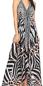 printed halter summer sleeveless v-neck backless summer casual elegant event wedding long maxi dress