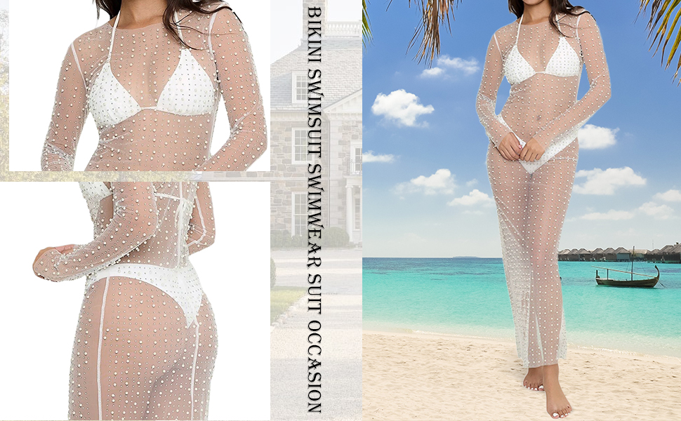  See Through Sheer Mesh Maxi Dress