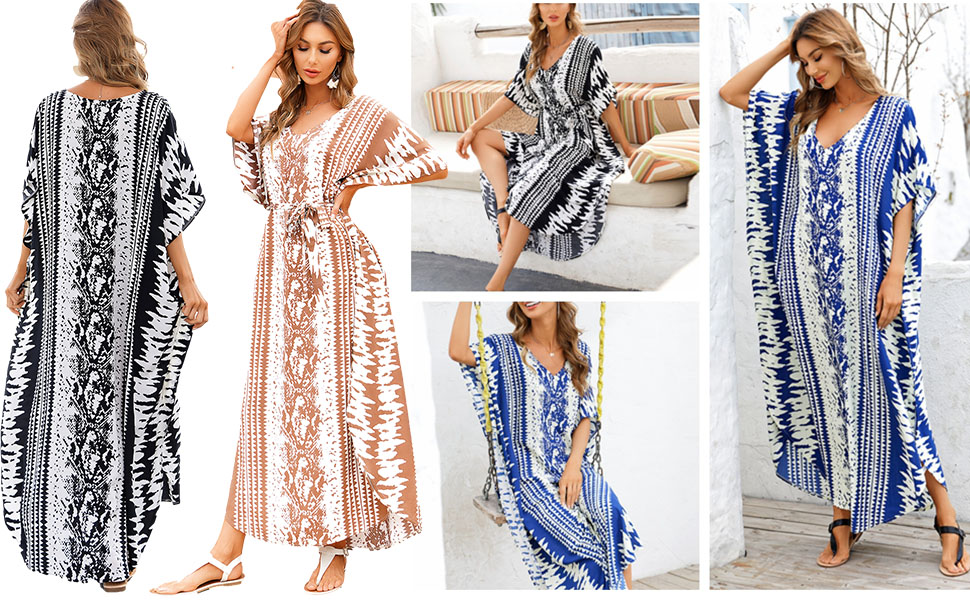  Print kaftan dress bikini cover up